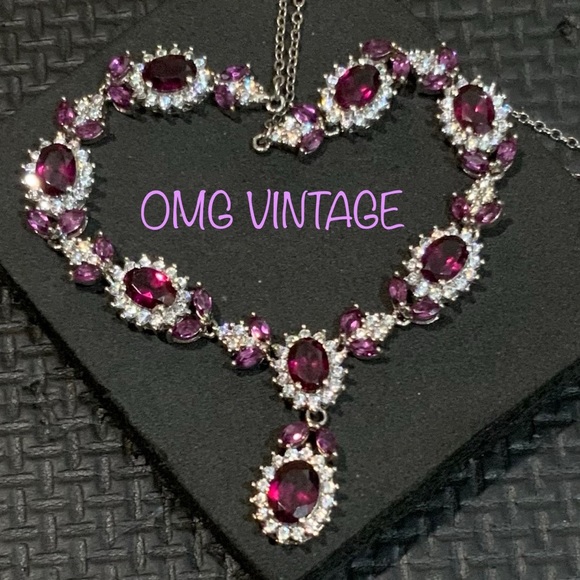 Custome 14ct violet red garnet necklace (w) certificate and apraisal documents. - Picture 9 of 9